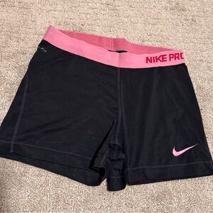Nike Black Shorts with Pink Waistband